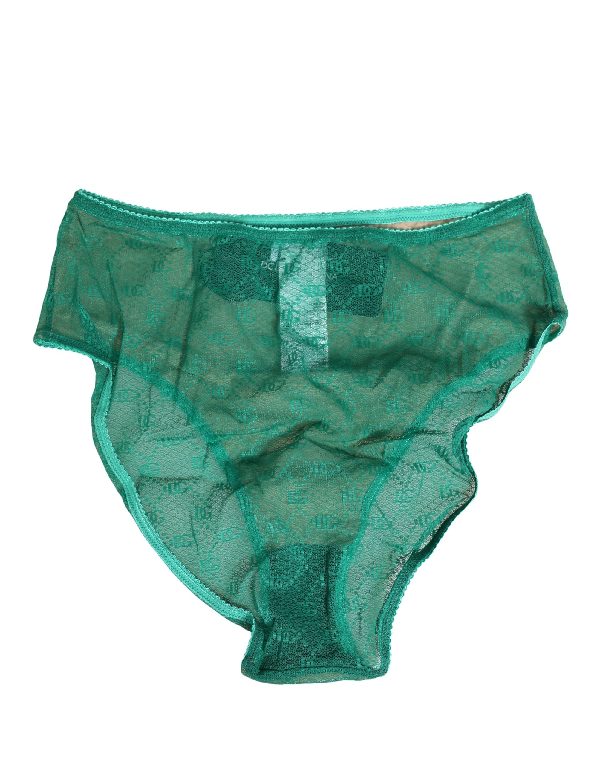 Lace Nylon Brief — Green