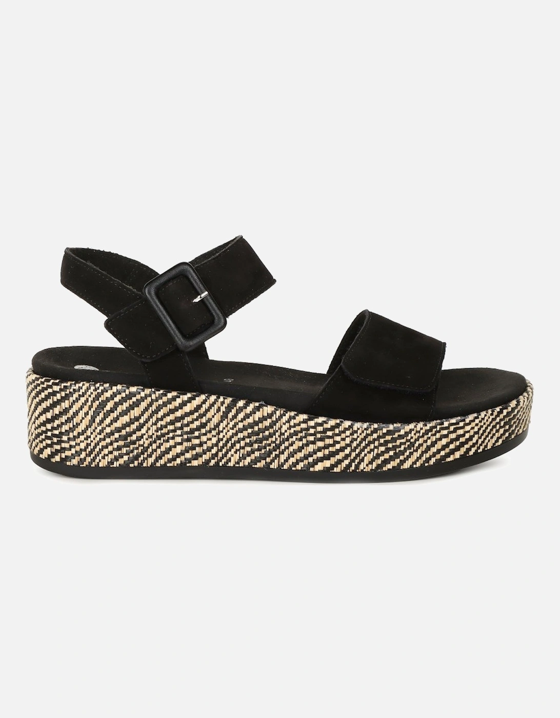 Remonte Women's Tapestry Womens Wedge Sandals - Black