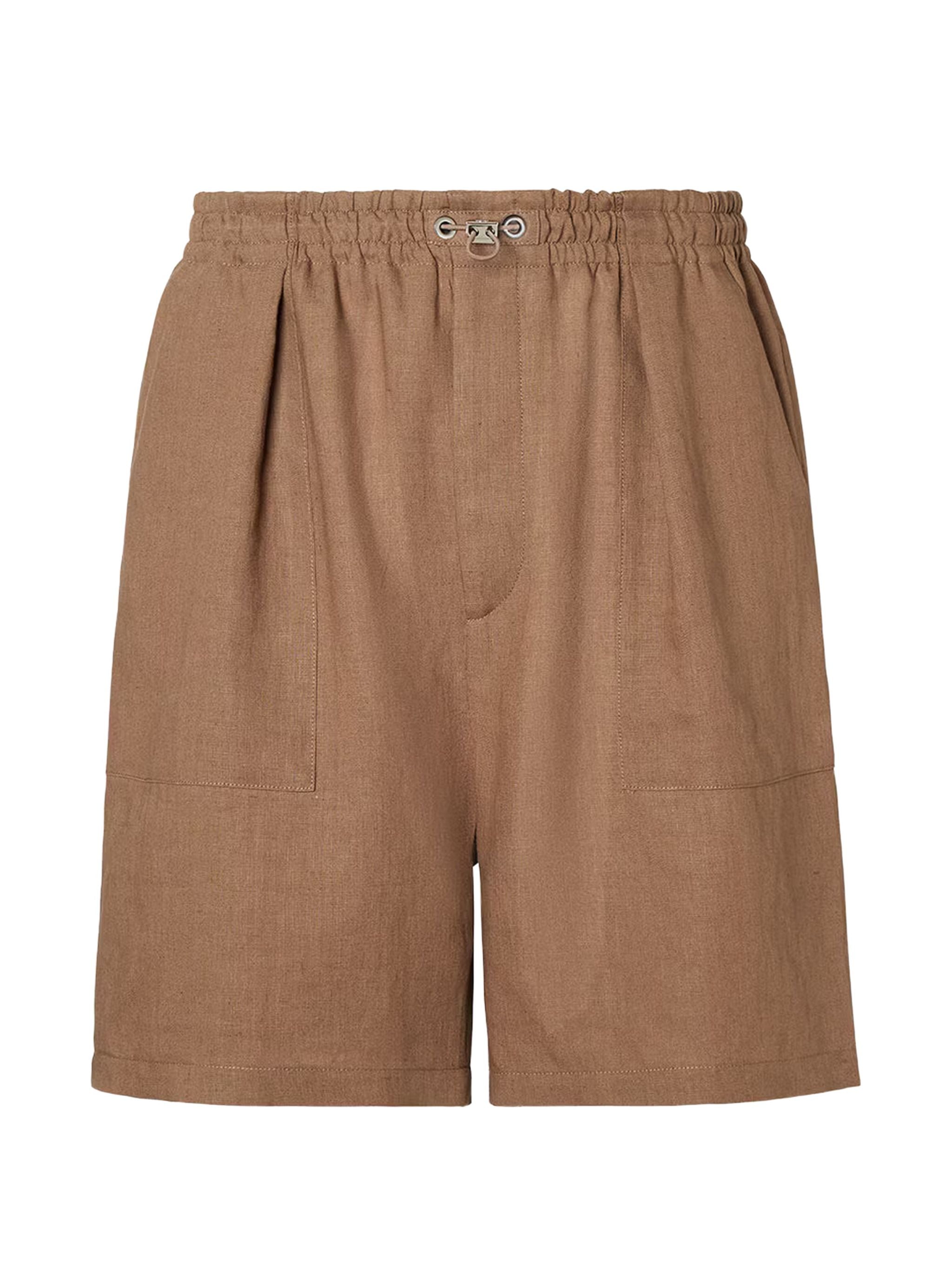 Men's Solid Linen Bermuda Shorts