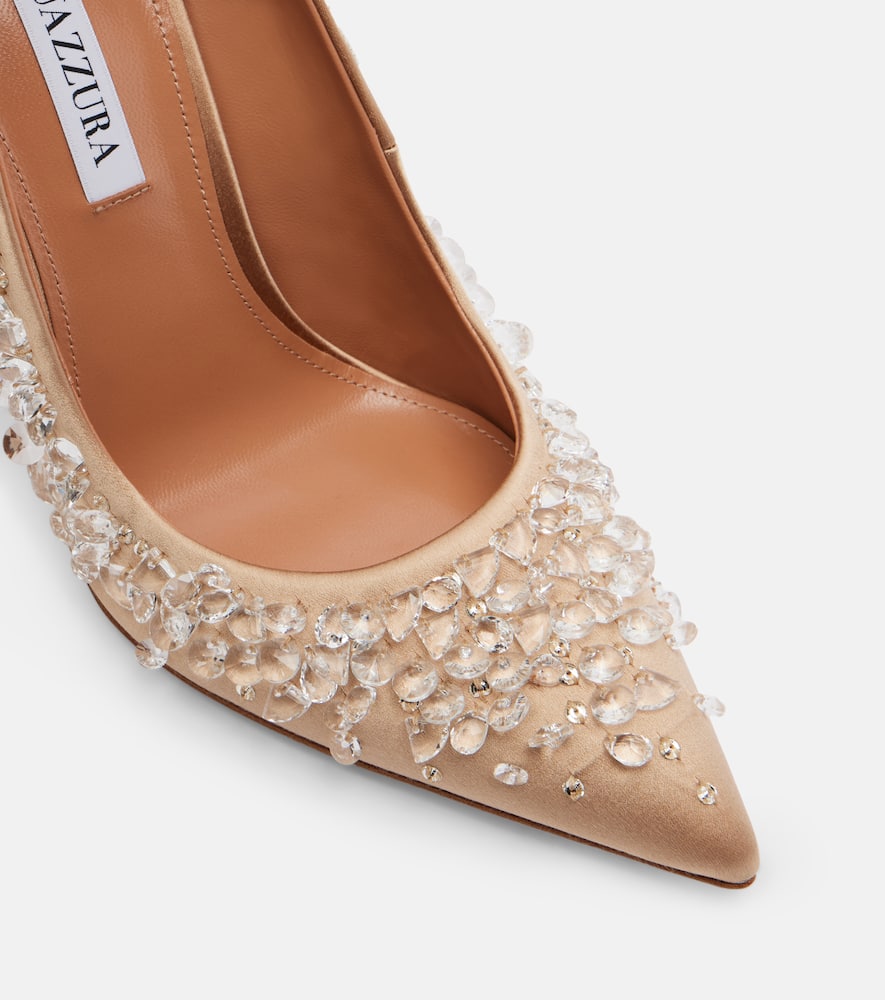 Constellation embellished satin pumps