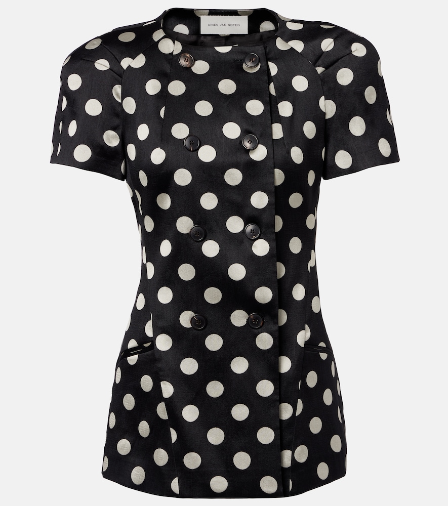Polka-dot double-breasted blazer