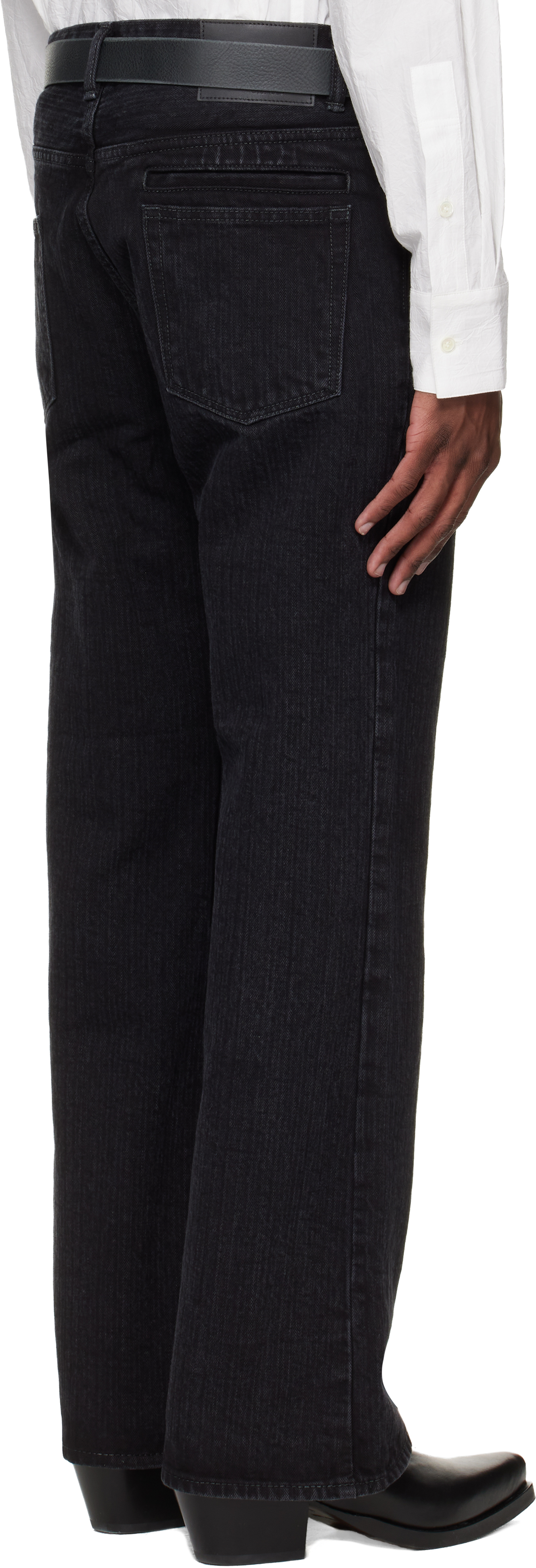 Black Bootcut Washed Jeans