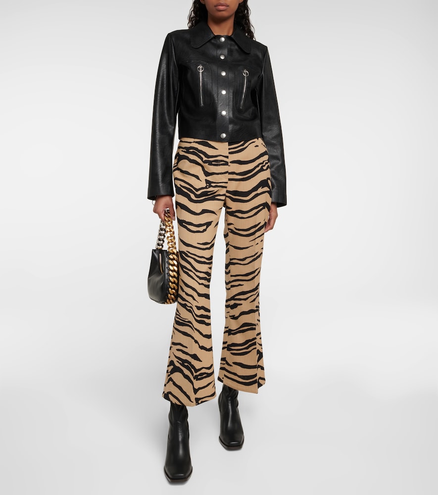 Stella McCartney Tiger-print wool-blend flared pants