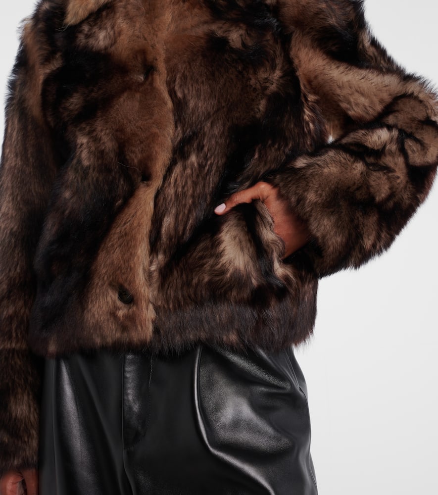 Cropped shearling jacket