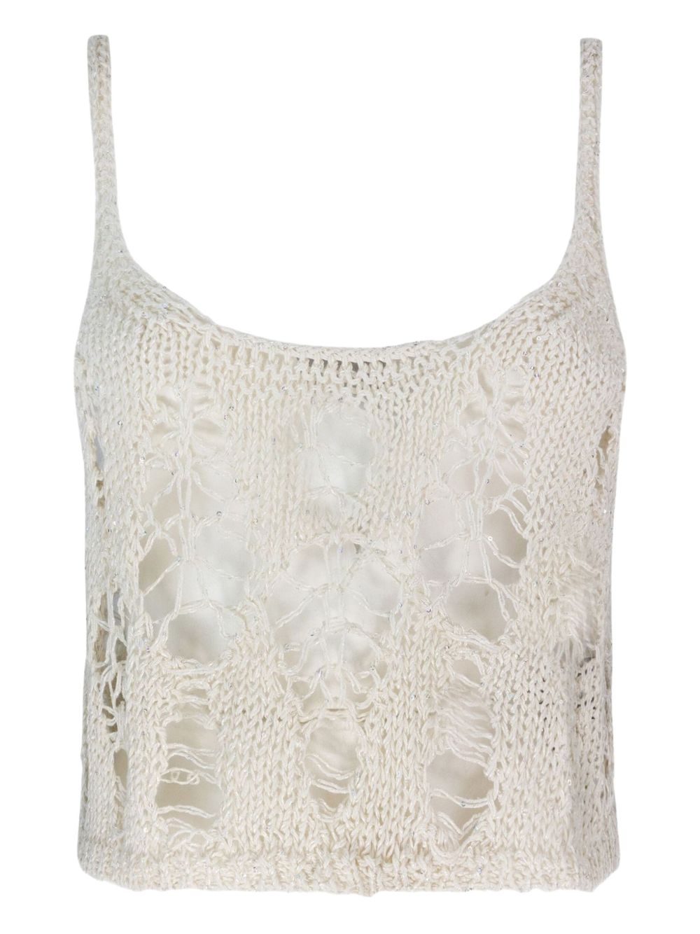 A Paper Kid open-knit top - White