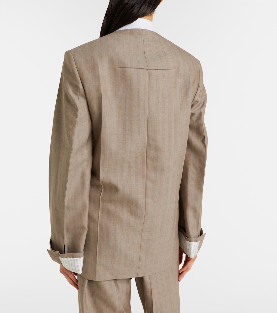 Herringbone virgin wool blazer