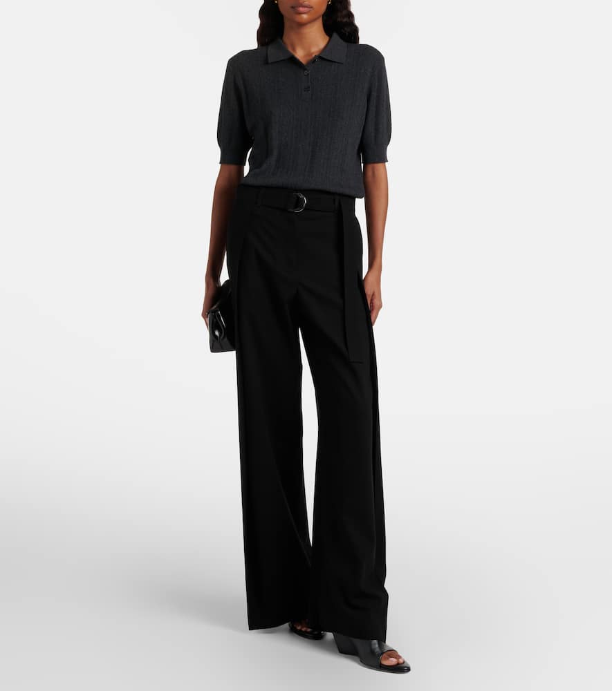 Cristine cotton and cashmere polo sweater