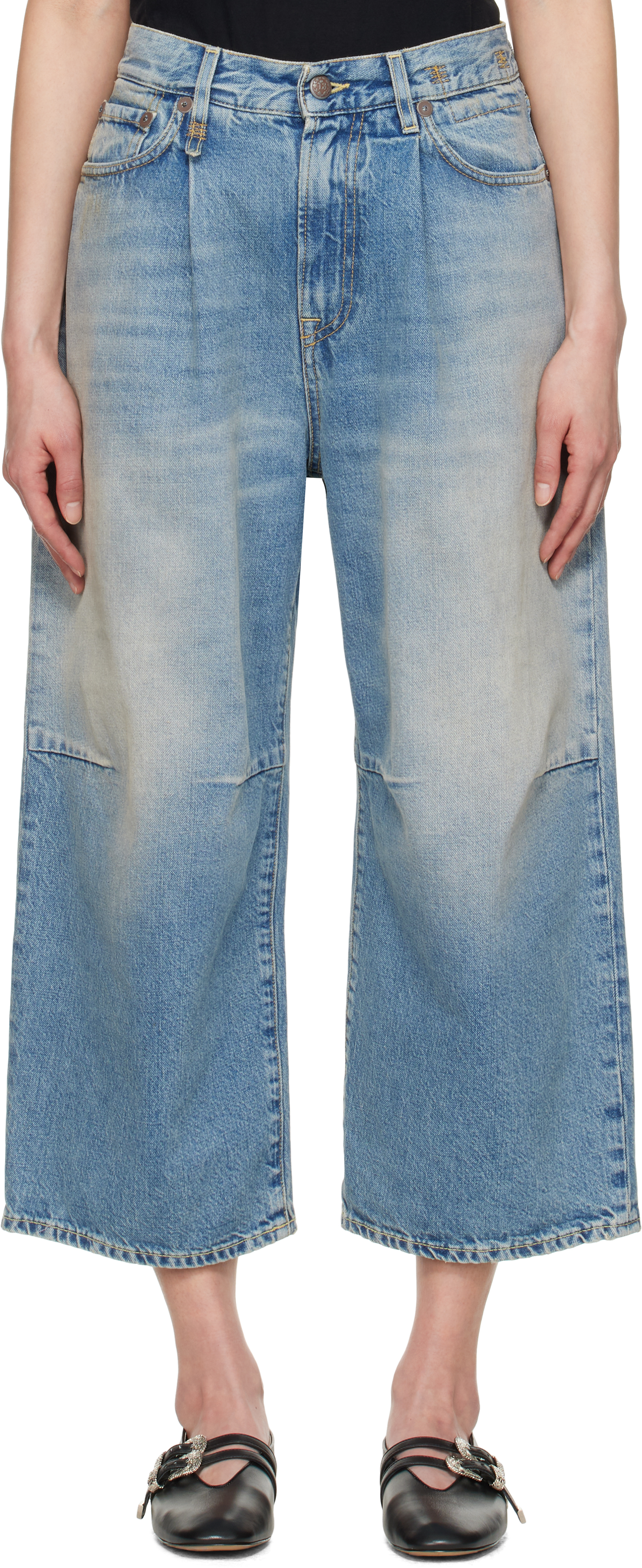 R13 | R13 ブルー クロップド ワイドレッグジーンズ | Realry R13 | R13 ブルー クロップド ワイドレッグジーンズ | Realry