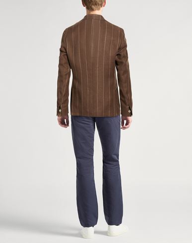 Man Blazer Brown Size 40 Linen, Wool