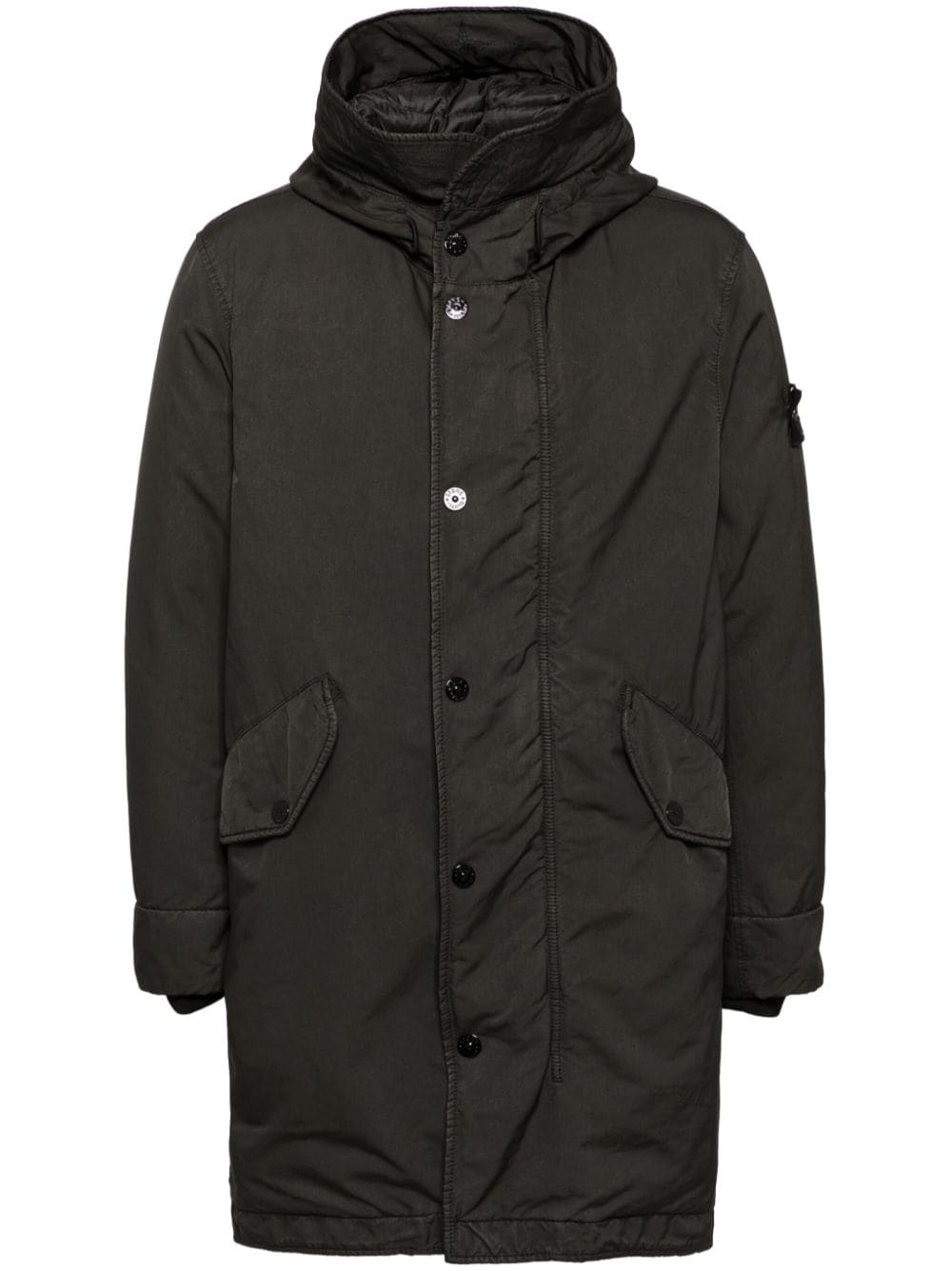 Buttoned-up down jacket - Black