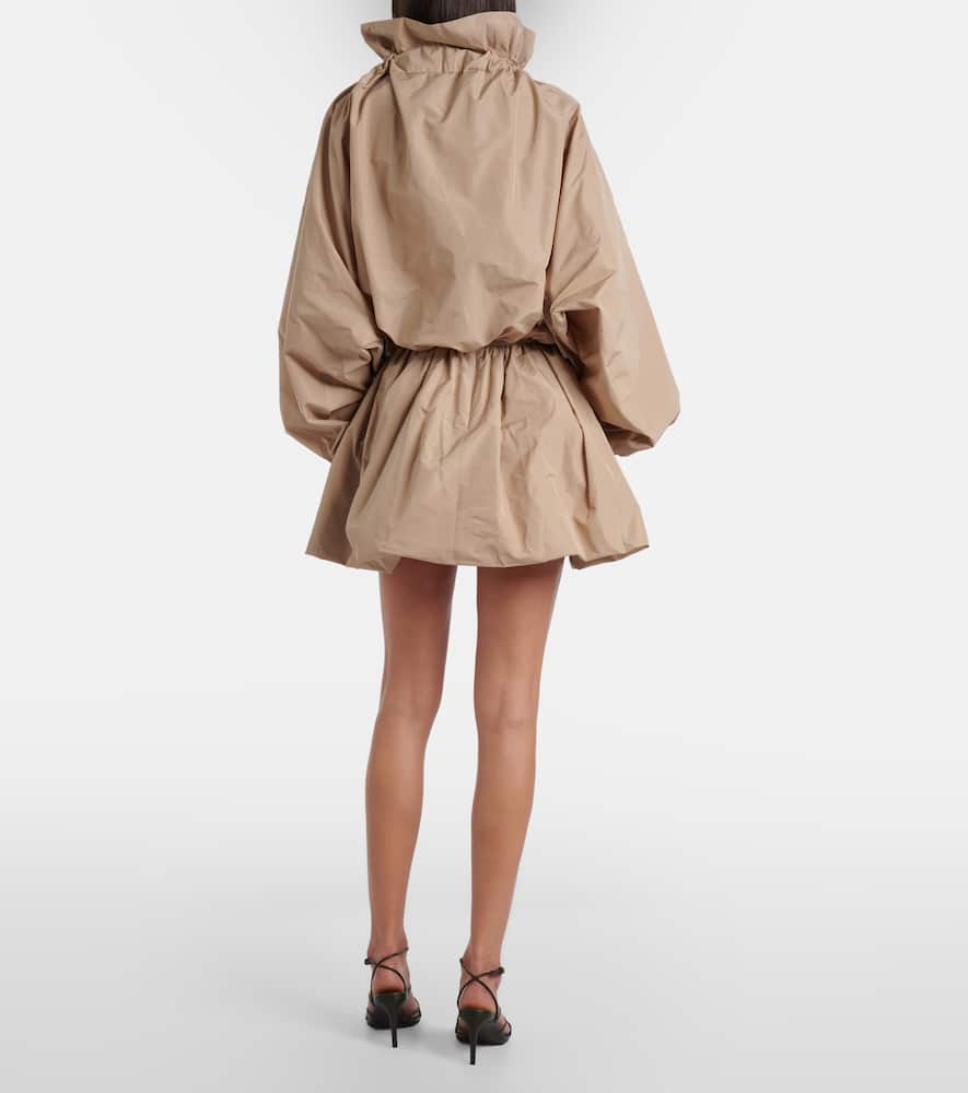 Gathered faille miniskirt