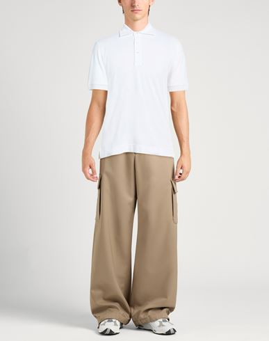 Man Polo shirt White Size M Cotton, Elastane