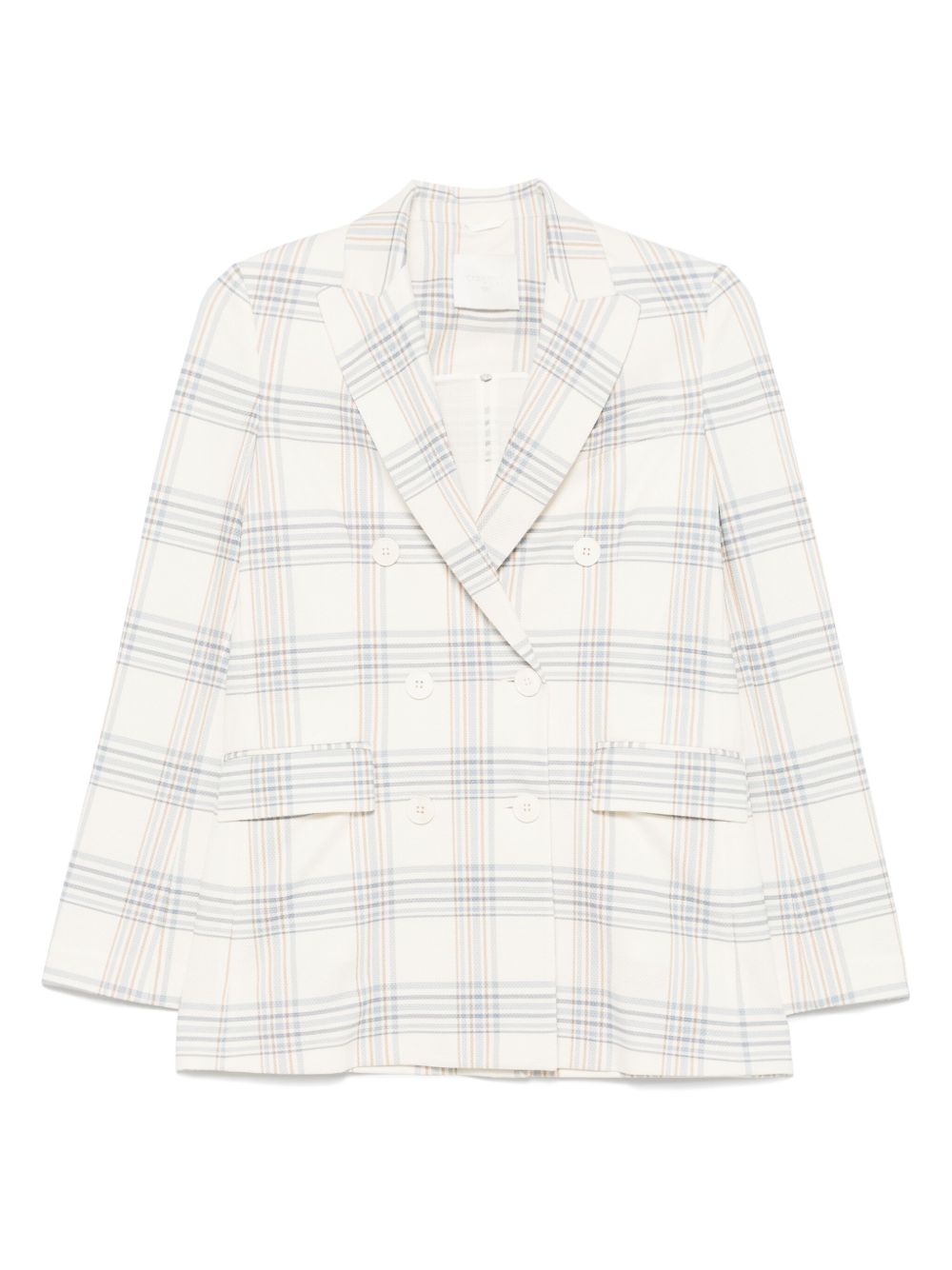 Double-Breasted Cotton Blazer — Cream