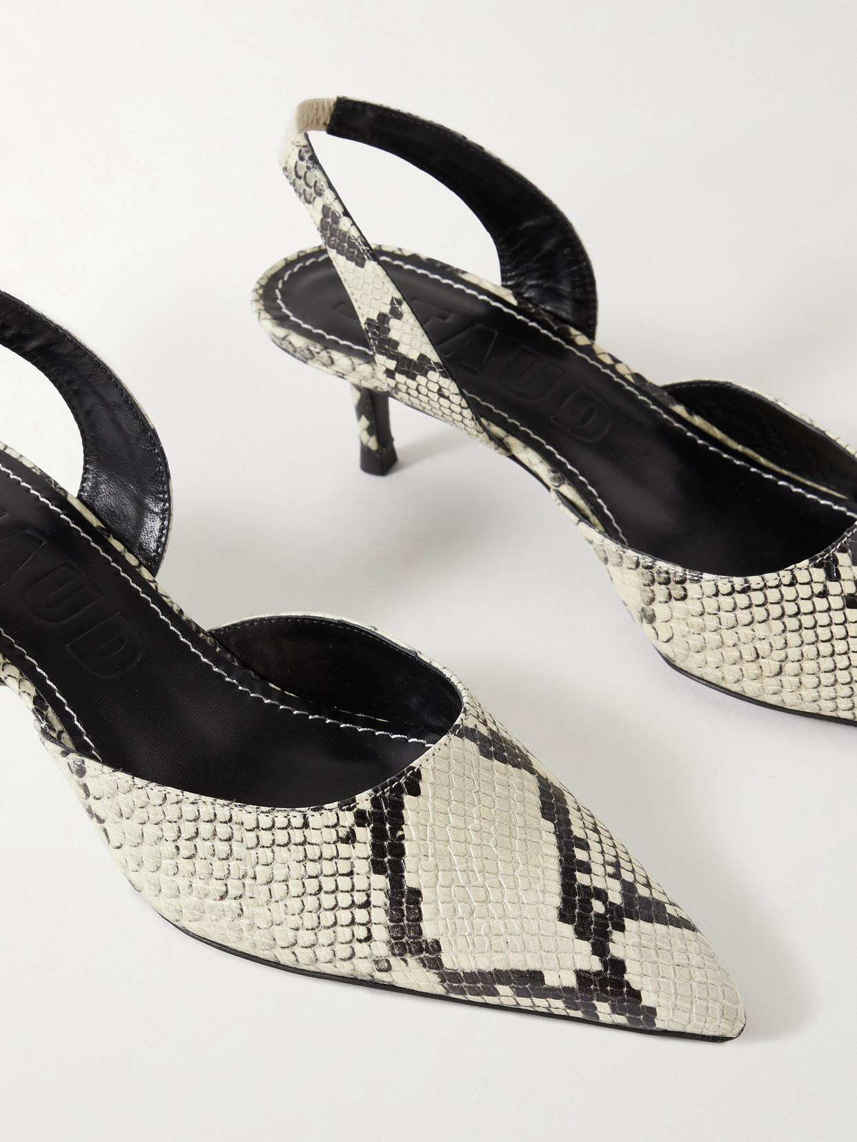 Sebastian Snake-effect Leather Slingback Pumps - Animal print