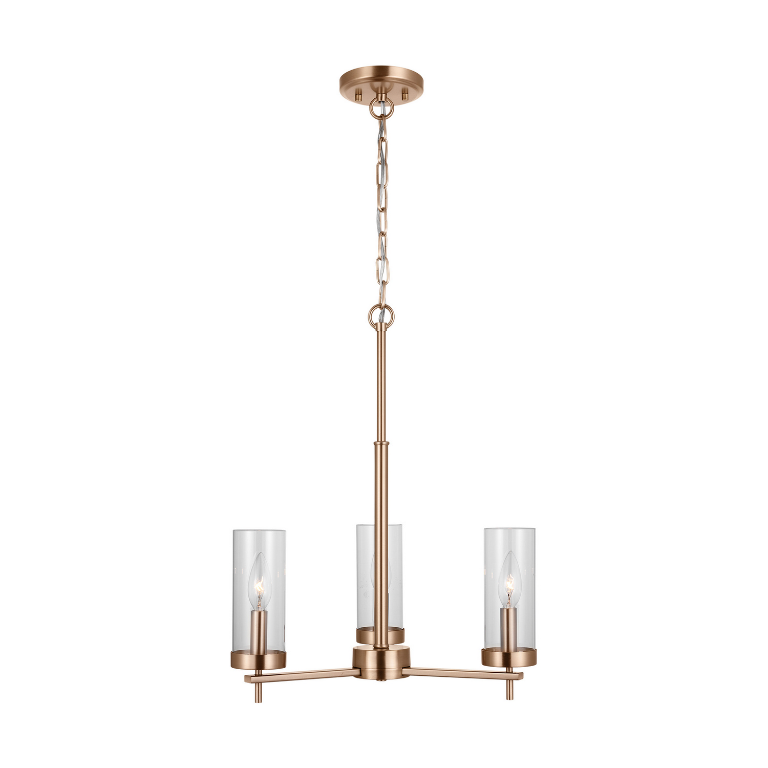 Zire 3-Light Chandelier in Satin Bra