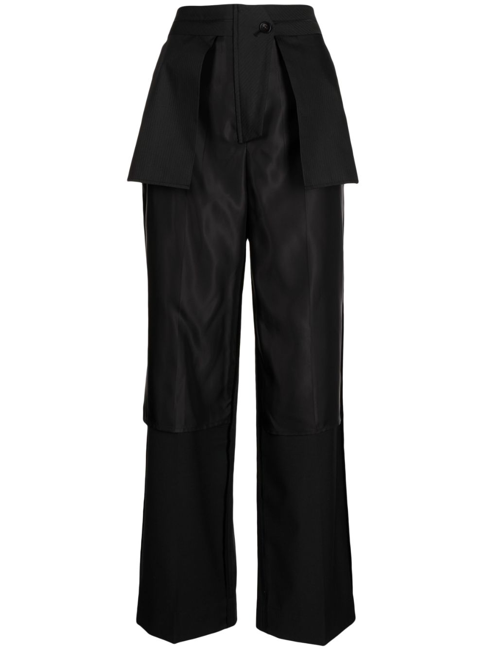 Inside-out straight-leg trousers - Black