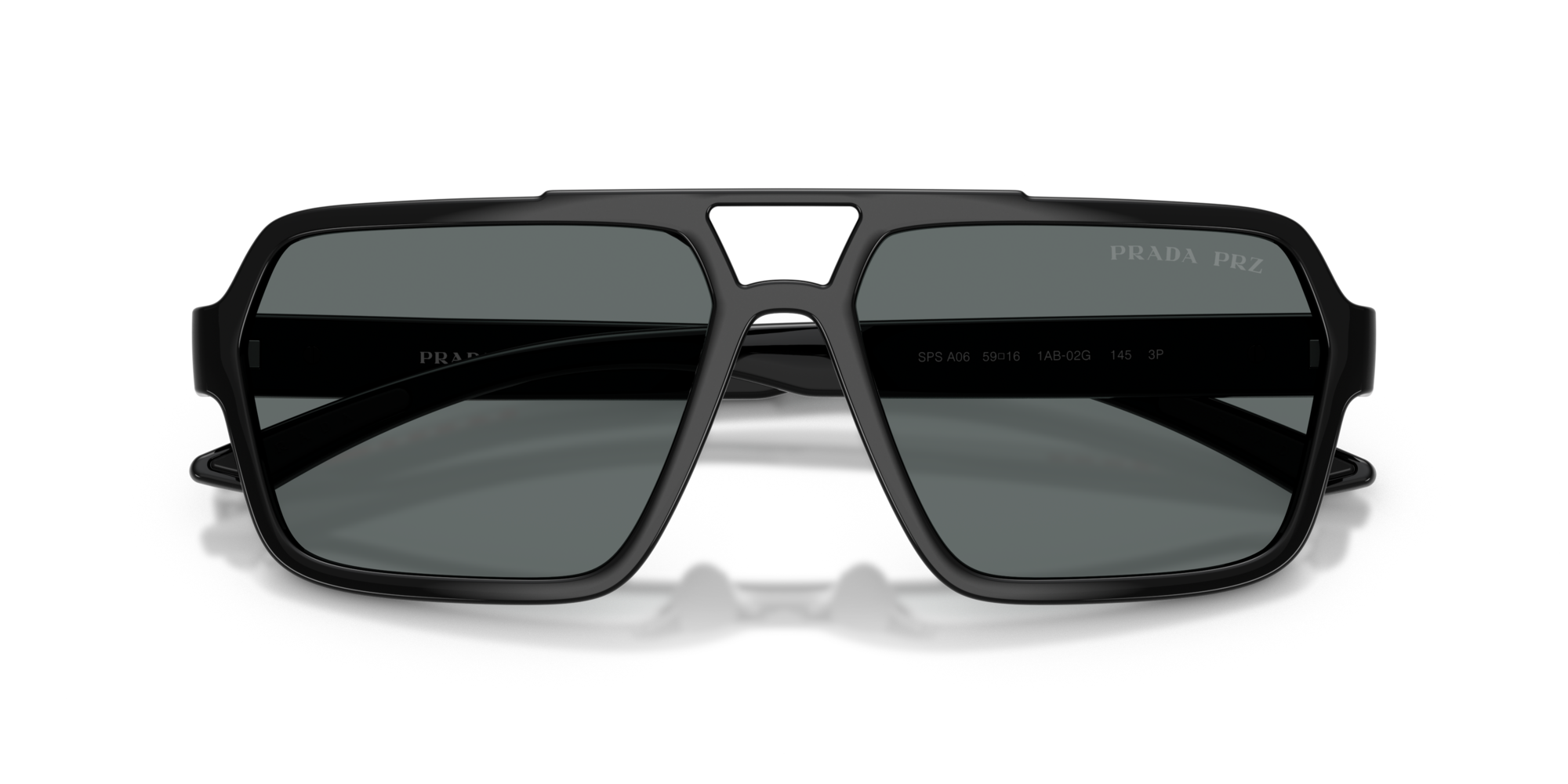 Prada Linea Rossa Man Prada Linea Rossa PS A06S 1AB02G Sunglasses Injected Black Grey Pilot Polarized