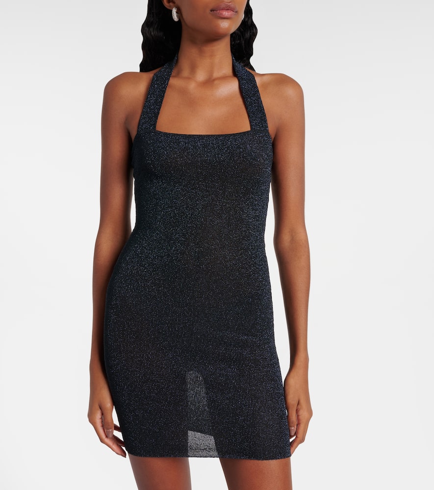 Gathered lamé minidress