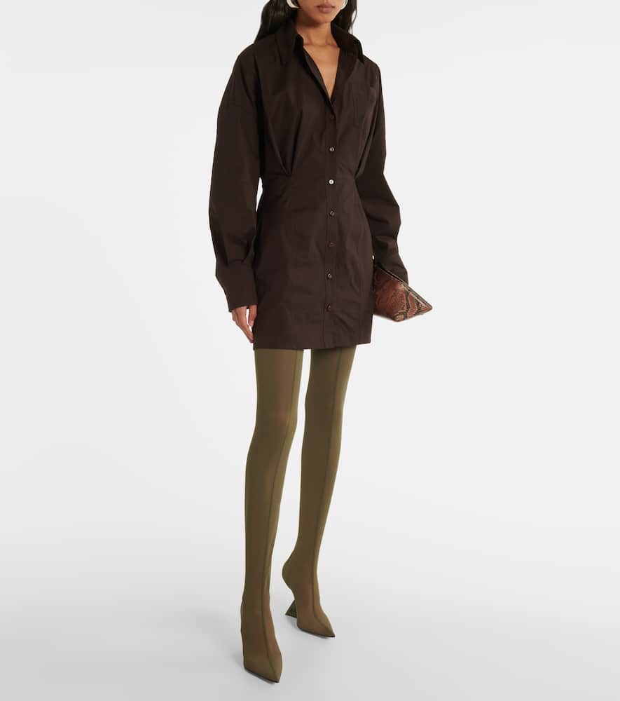 Cotton-blend shirt dress