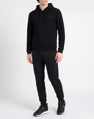 Man Sweatshirt Black Size 3XL Polyester, Modal, Elastane