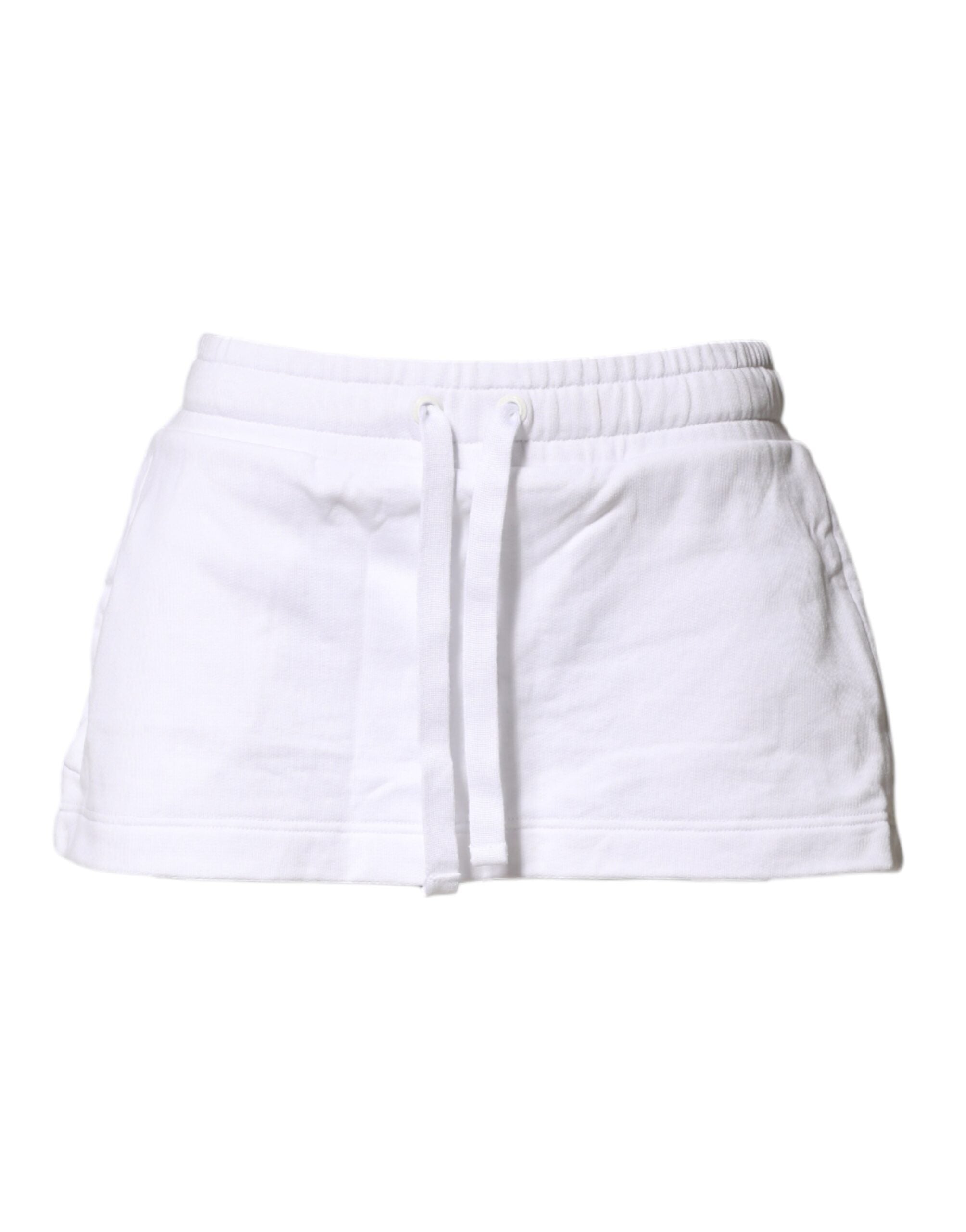 Cotton Blend A-Line Mini Skirt — White
