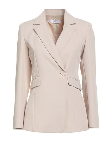 Woman Blazer Beige Size 12 Polyester