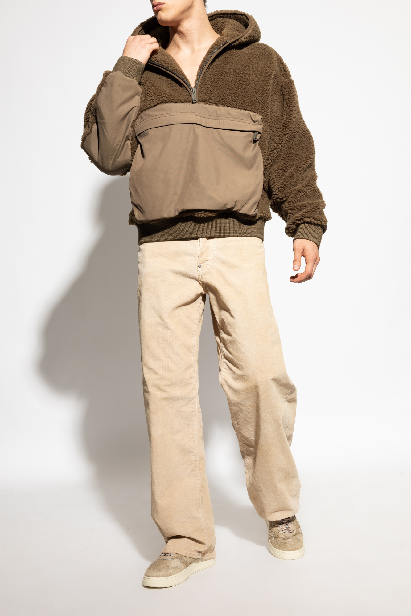 Fleece Hoodie, Men's, Brown