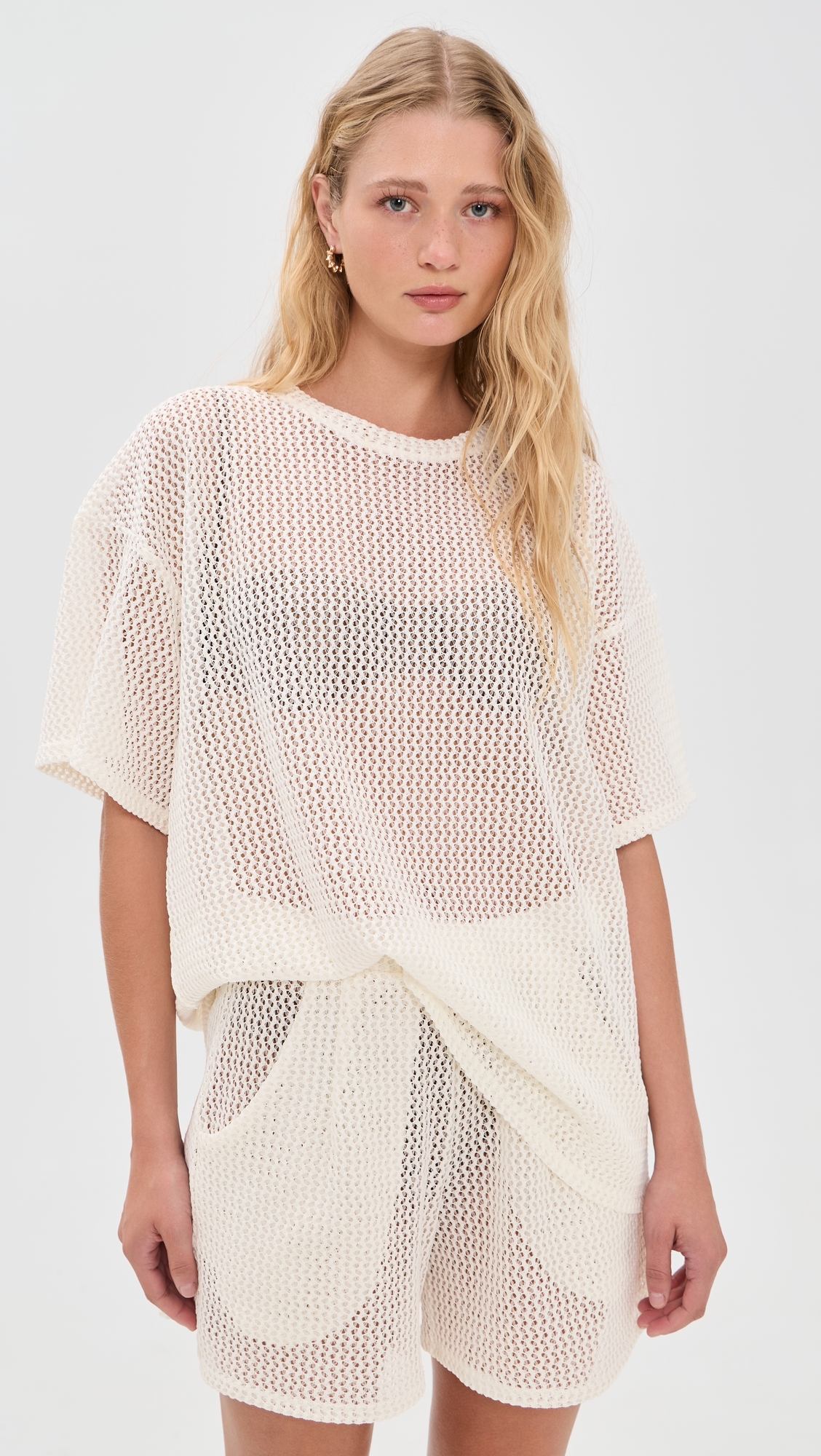 Fishnet Big Shirt Ivory