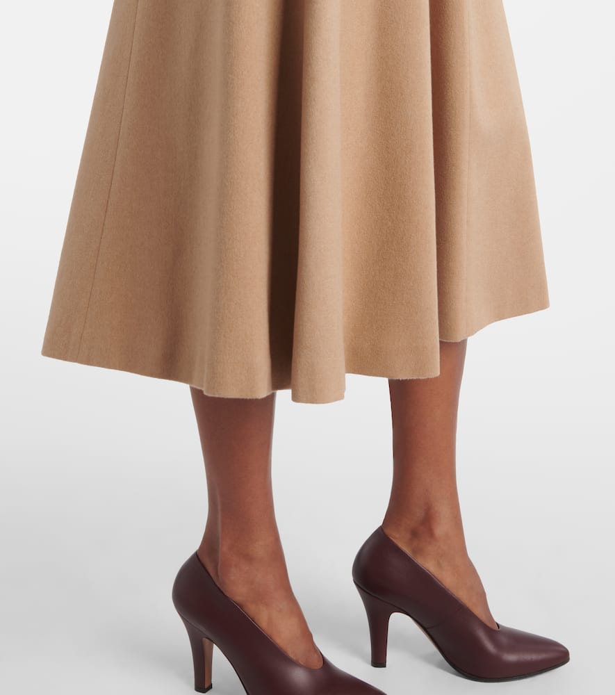 Geneve camel hair midi skirt