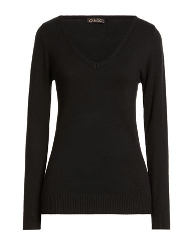 Woman Sweater Black Size L/XL Viscose, Polyamide, Polyester