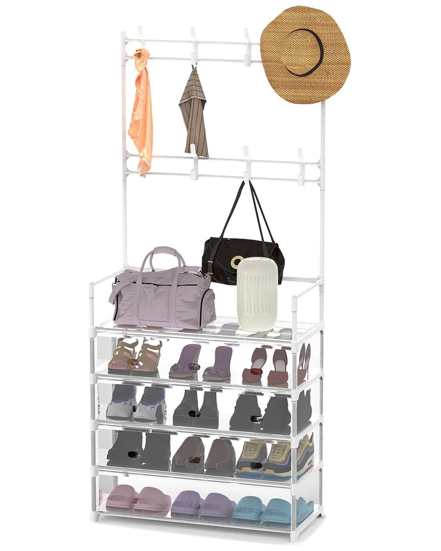 5-Tier Dustproof Entryway Hall Tree Coat Rack