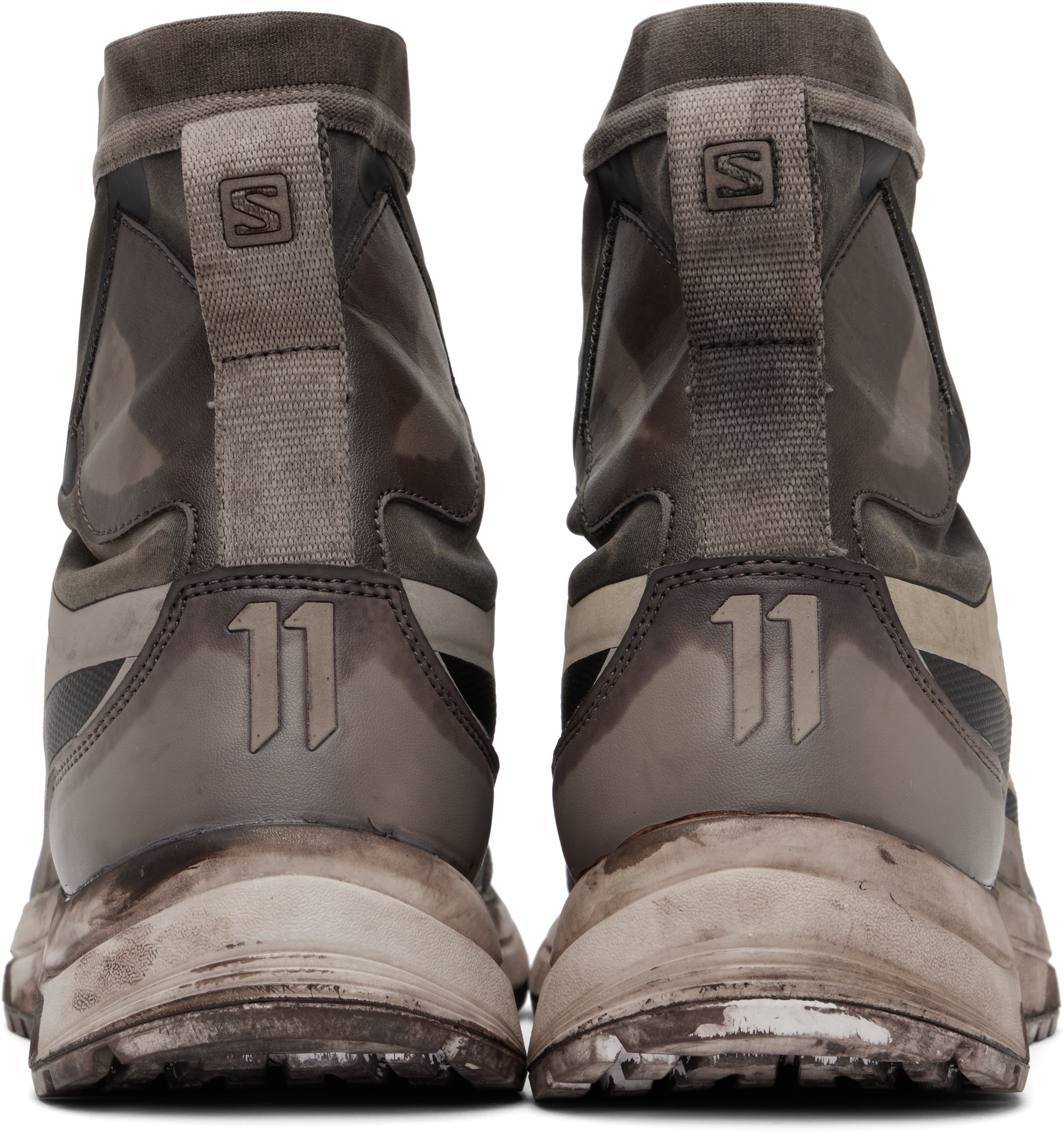 11 by Boris Bidjan Saberi Brown Salomon Edition Bamba 2 High Sneakers