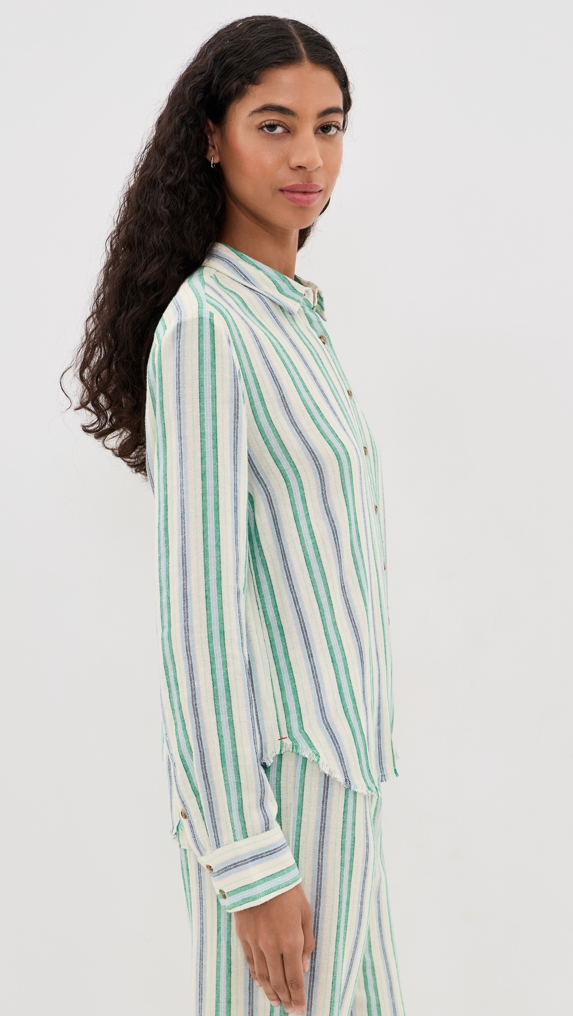 Bowie Shirt Blue Moss Stripe