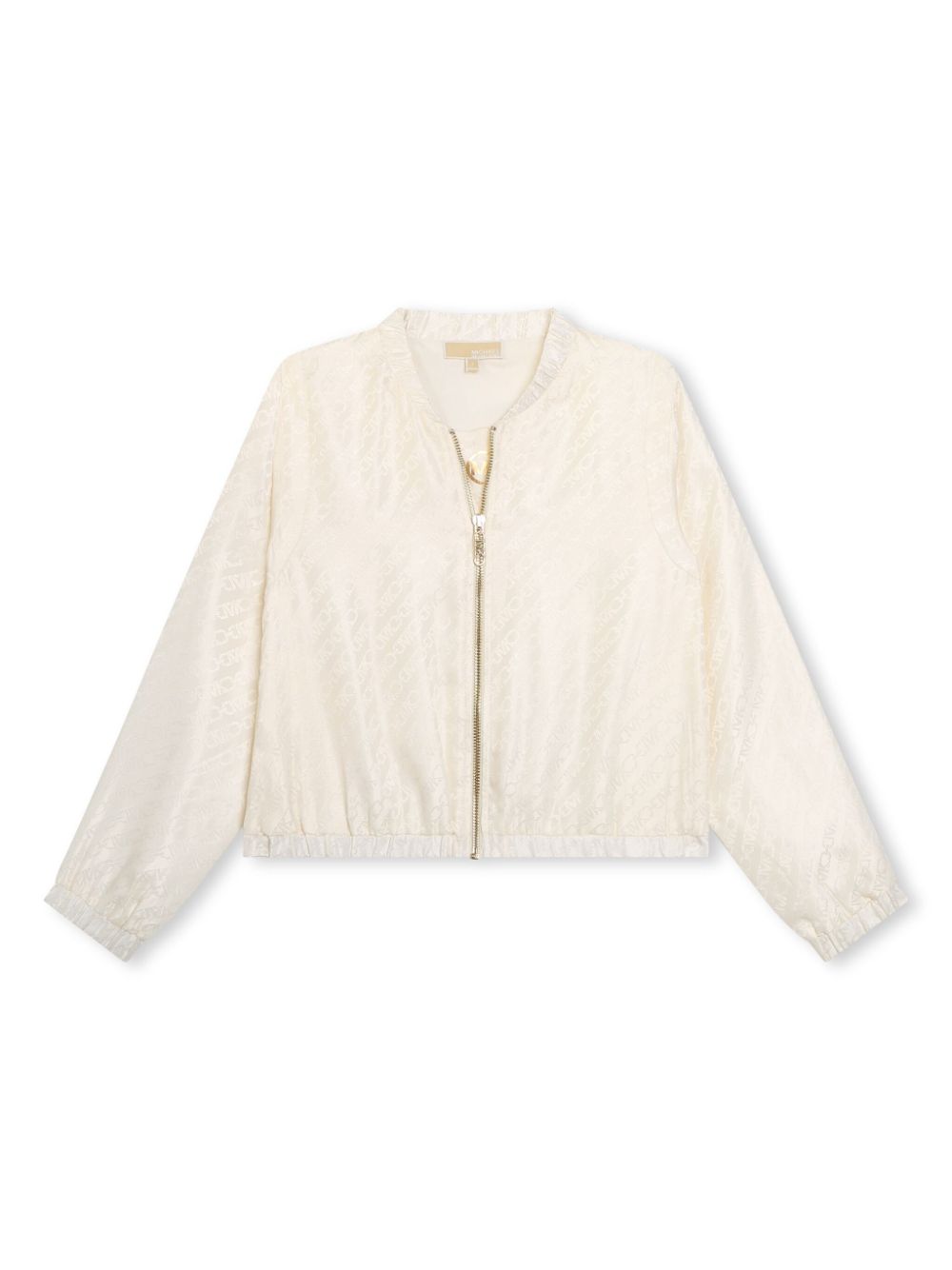 Logo-jacquard satin bomber jacket - Neutrals