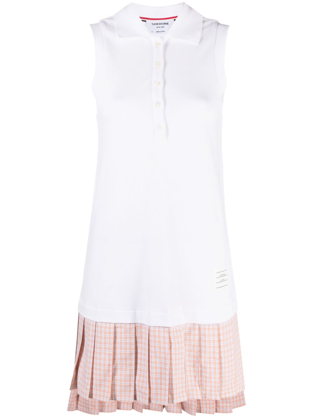 Pleated-skirt polo minidress - Blue