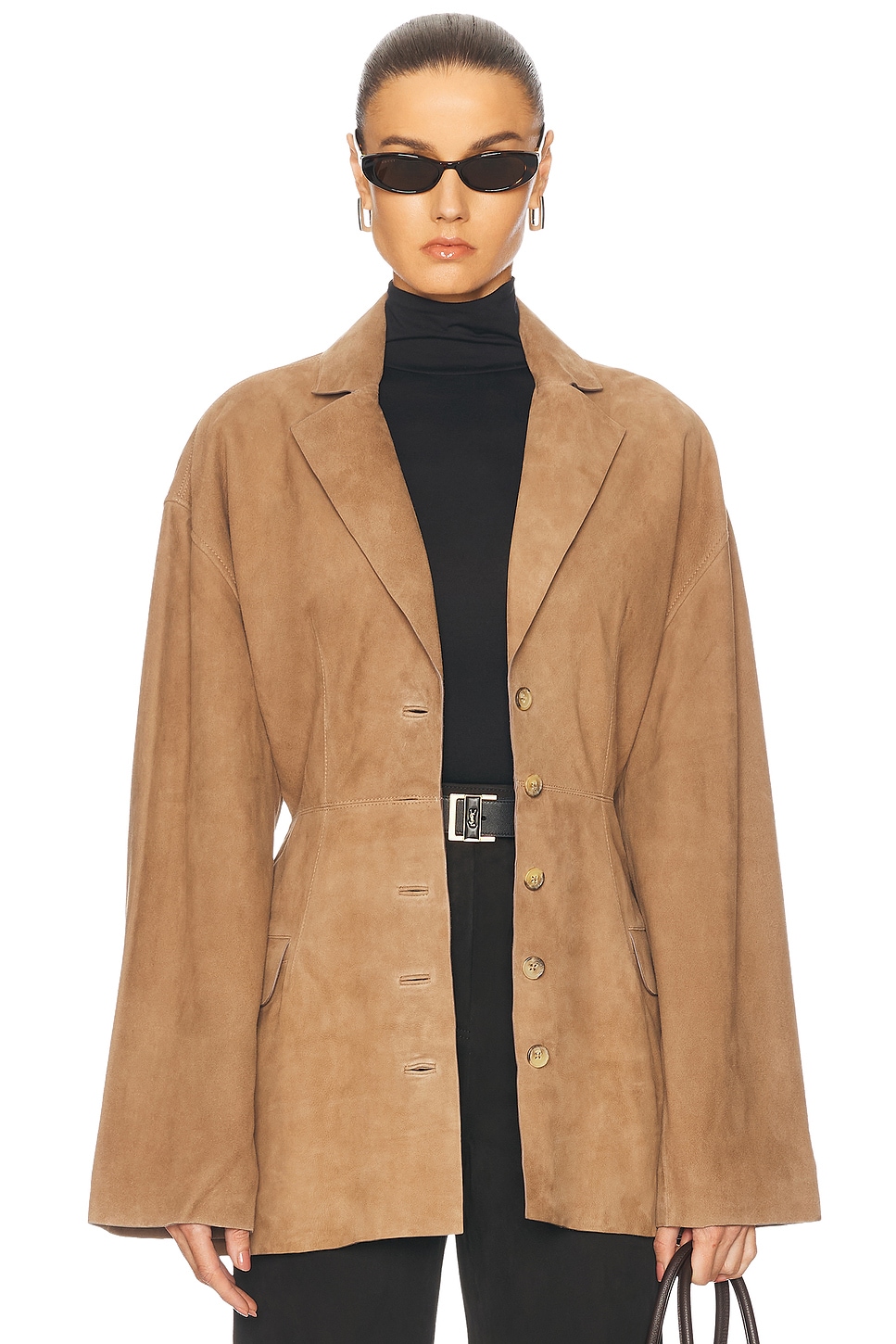EAVES Salta Suede Jacket in Tan - Tan. L also in