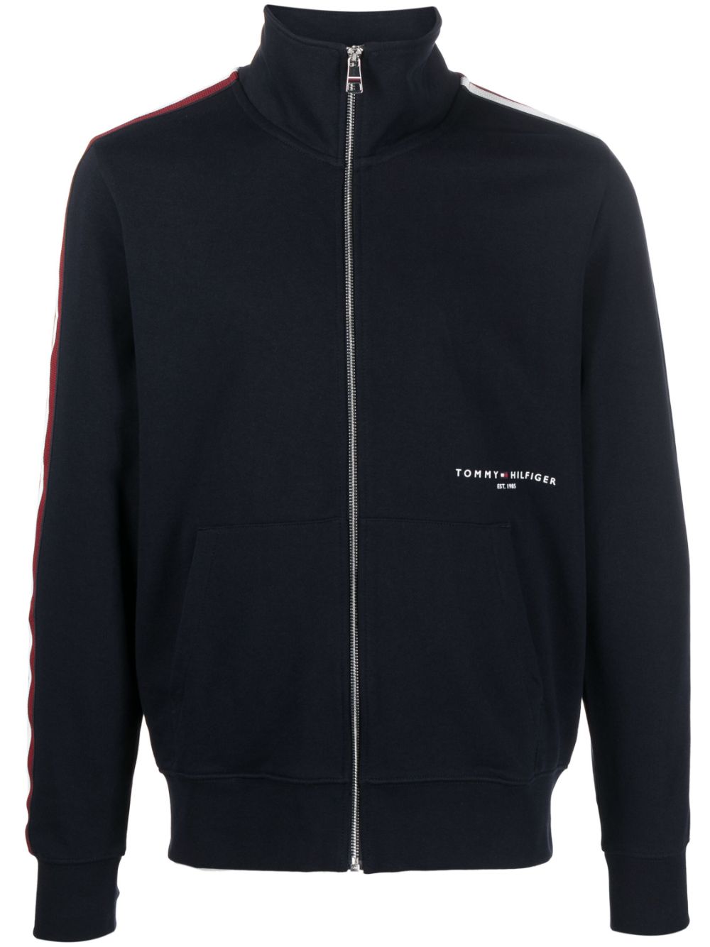Logo-print cotton bomber jacket - Blue