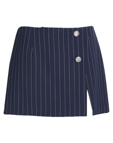 Woman Mini skirt Midnight blue Size 4 Polyester, Wool, Elastane