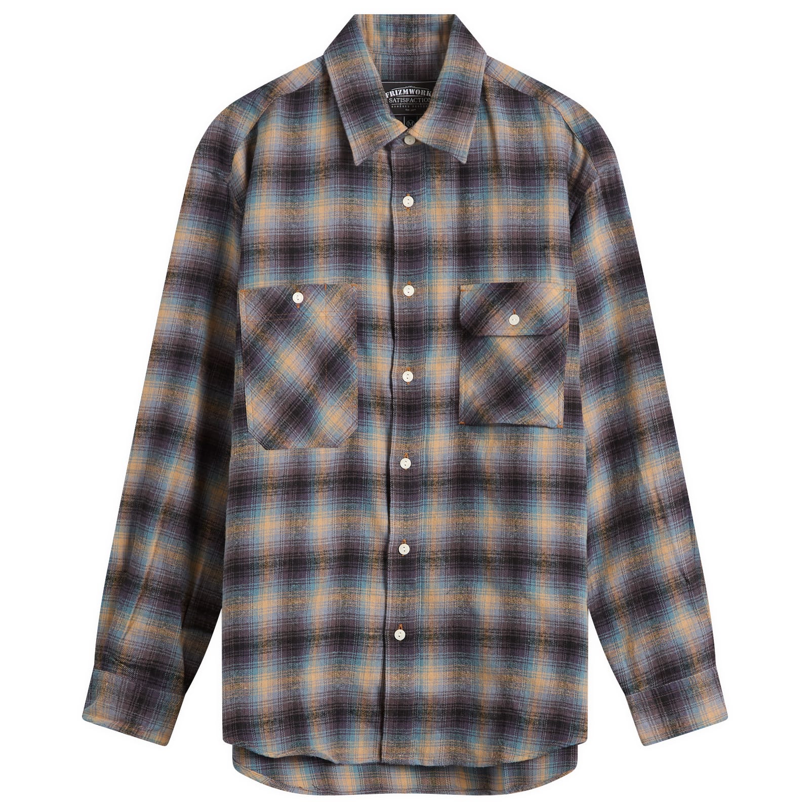 Men's Flannel Check Work Shirt Midnight Blue