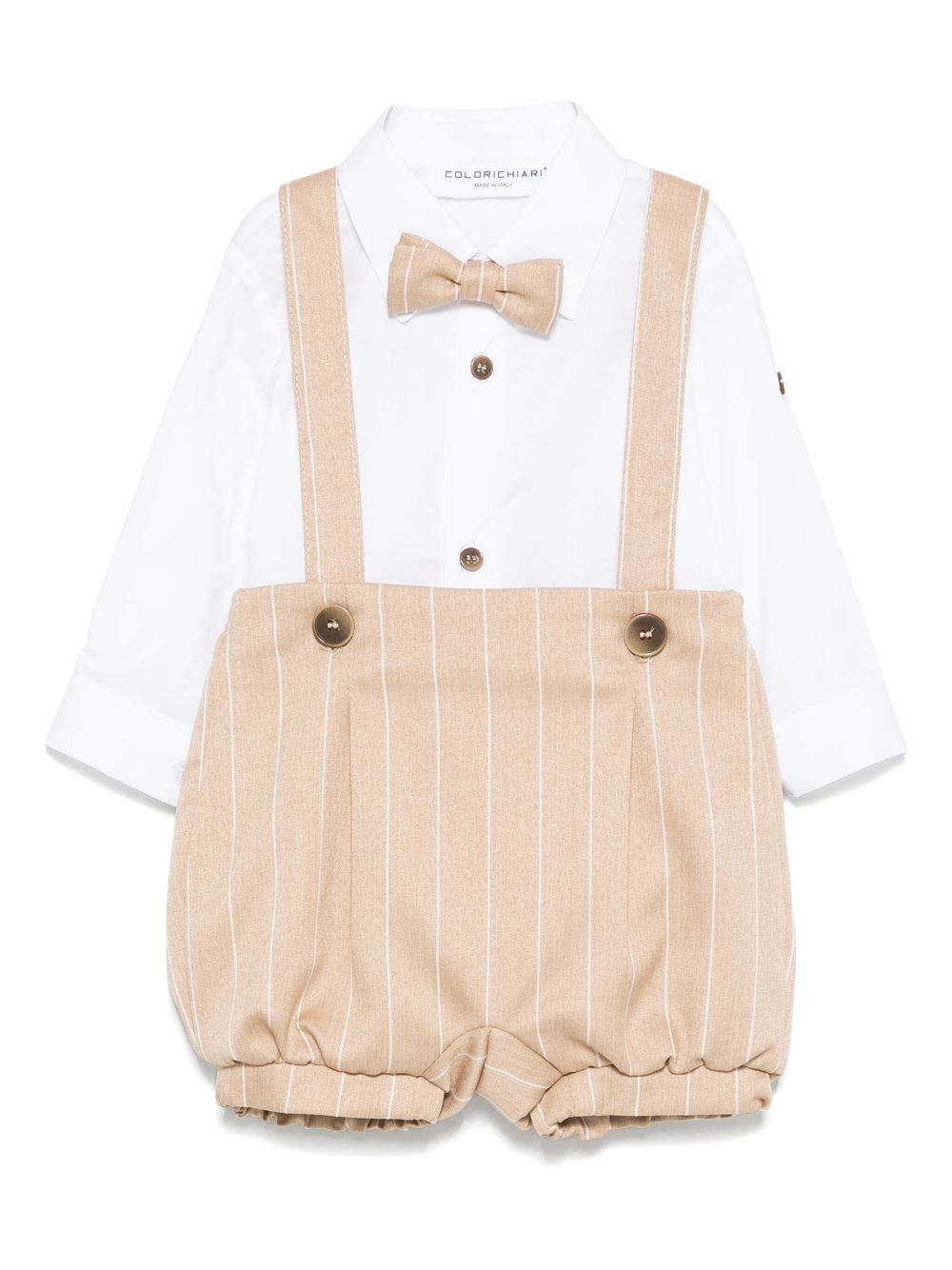Striped short set - White