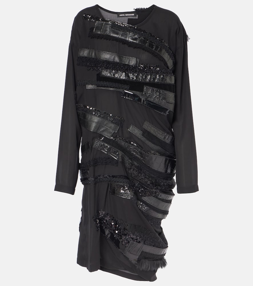 Asymmetrical paneled midi dress