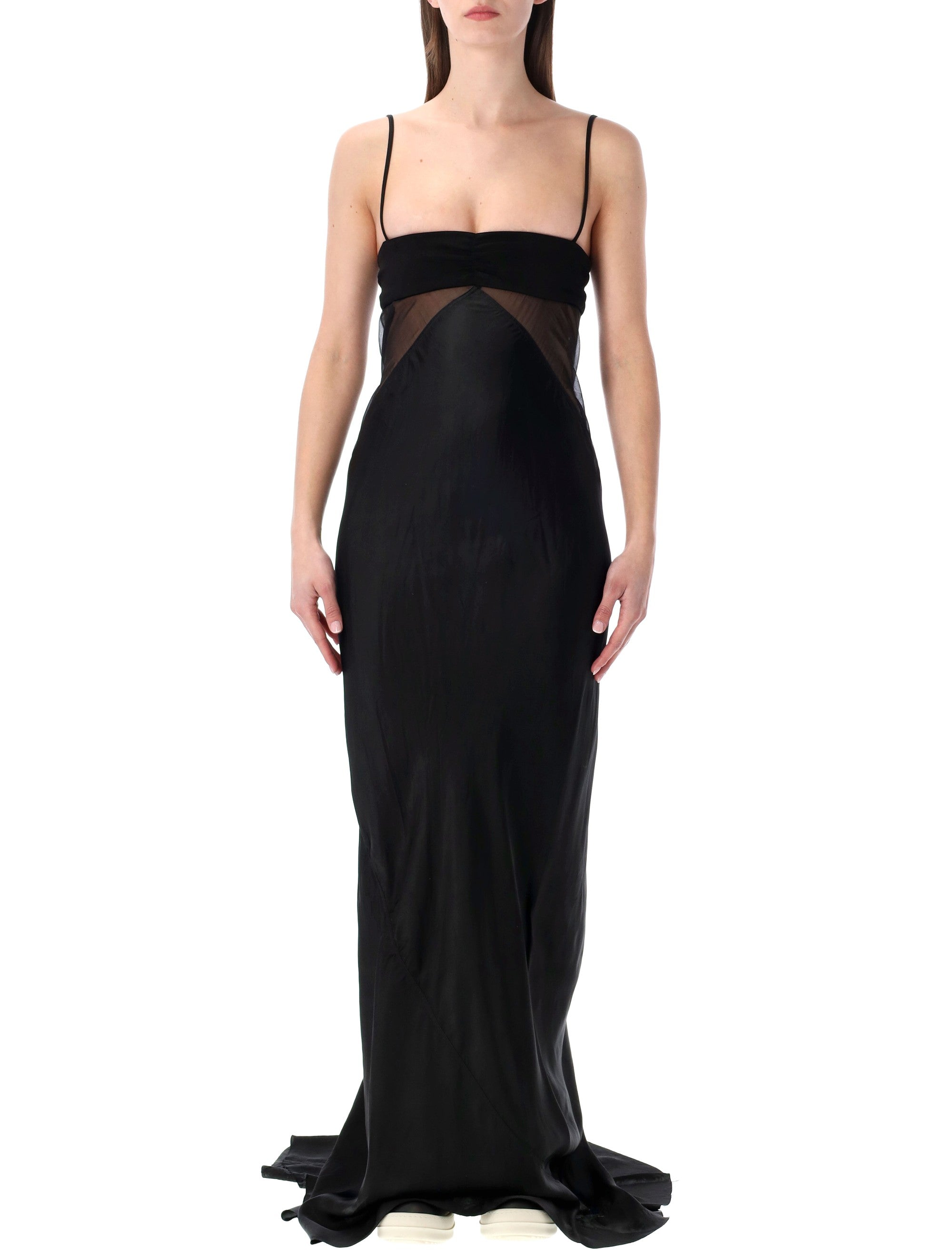 Combo Slip Gown Long Dress in Satin and Chiffon
