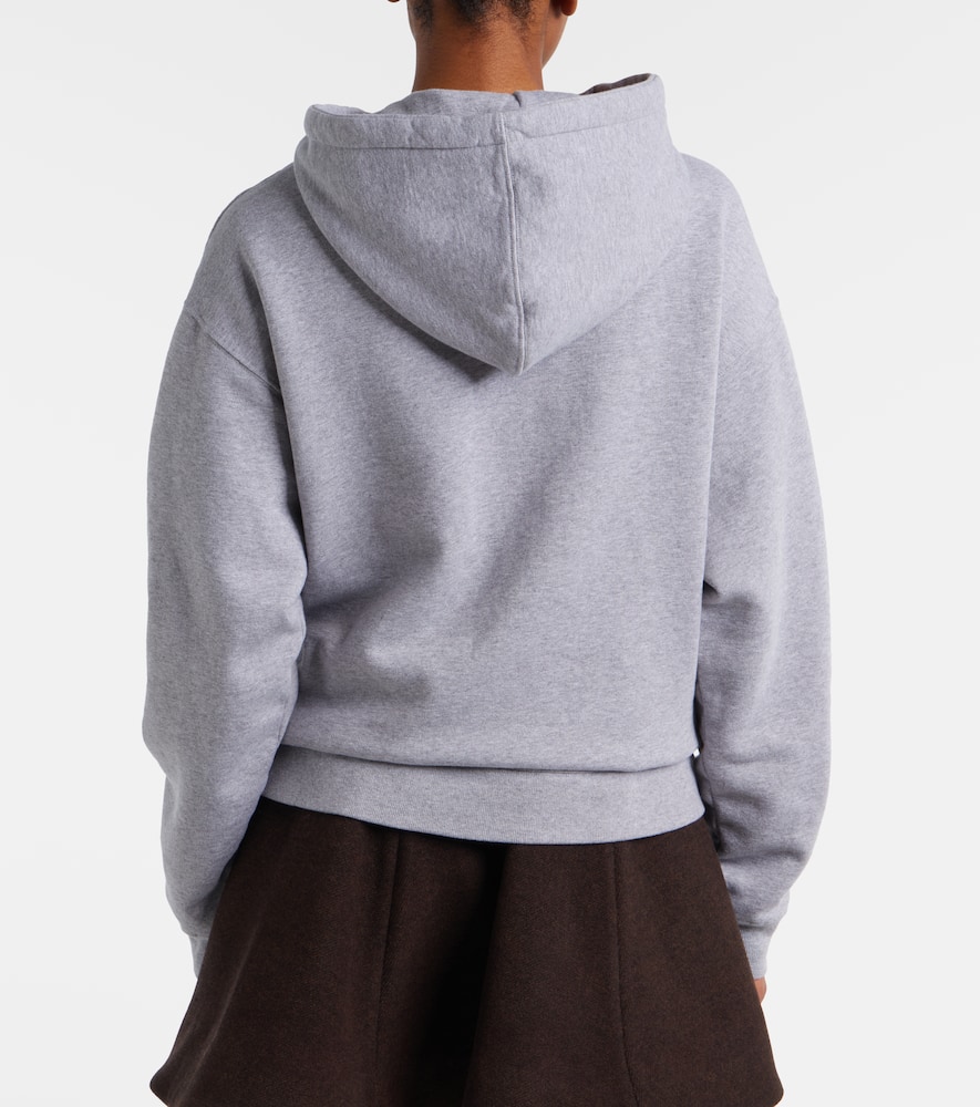 Cropped cotton hoodie