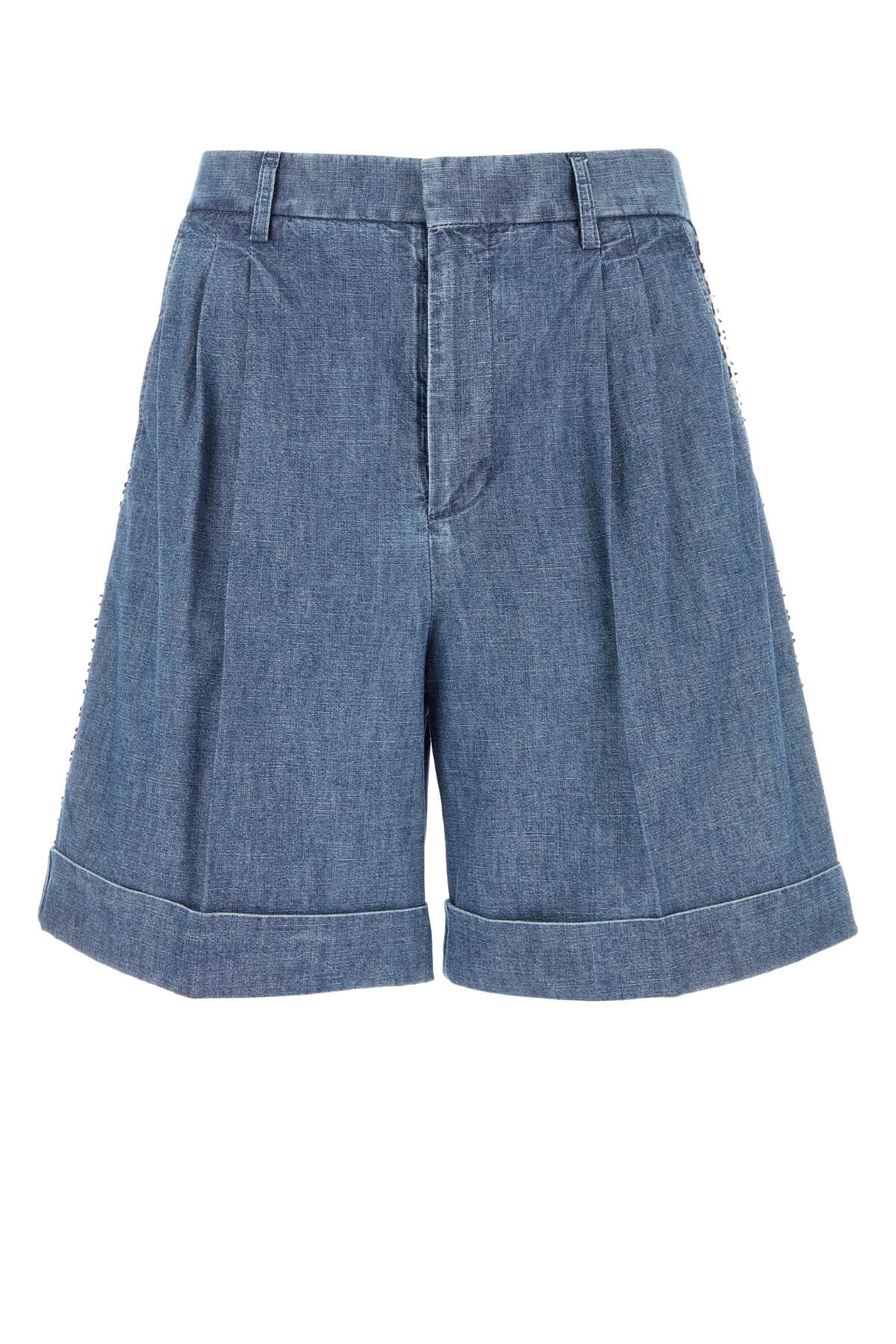 Denim Bermuda Shorts — Blue