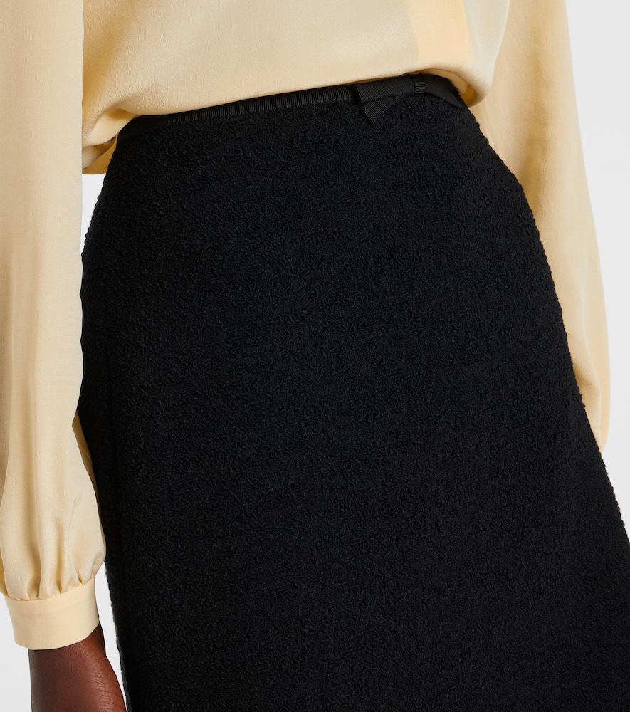 Ruffled wool-blend miniskirt