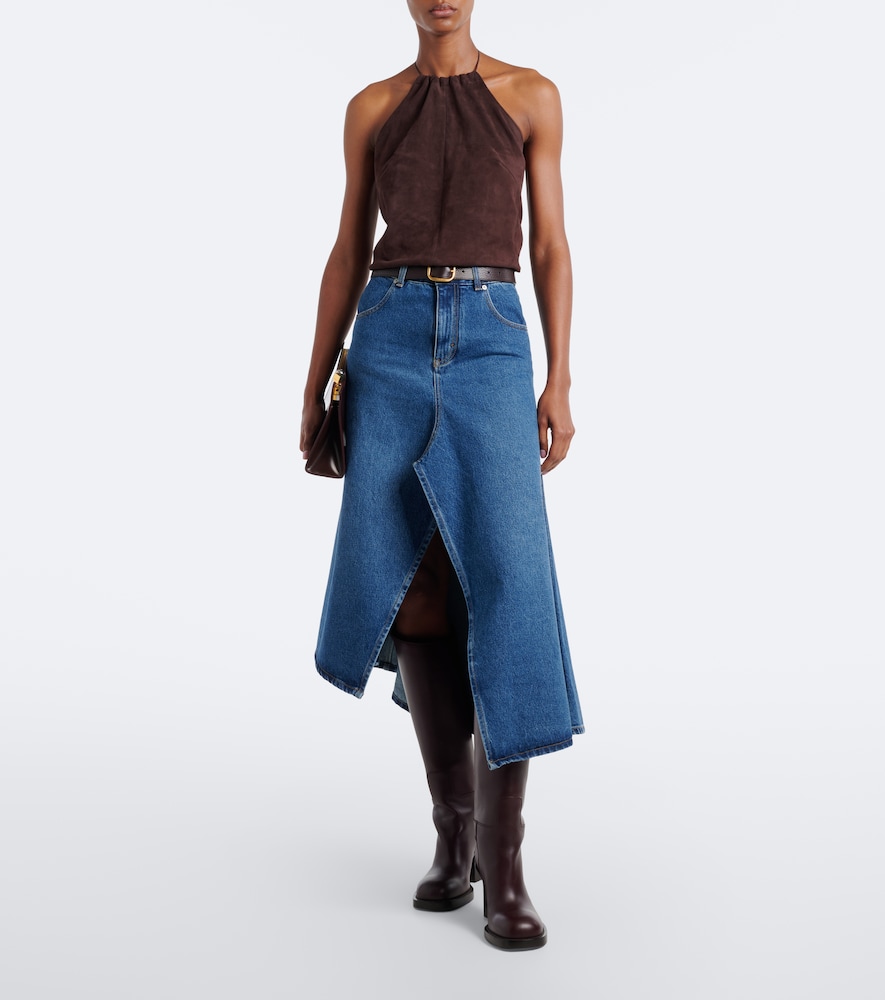 Rosie halterneck suede top