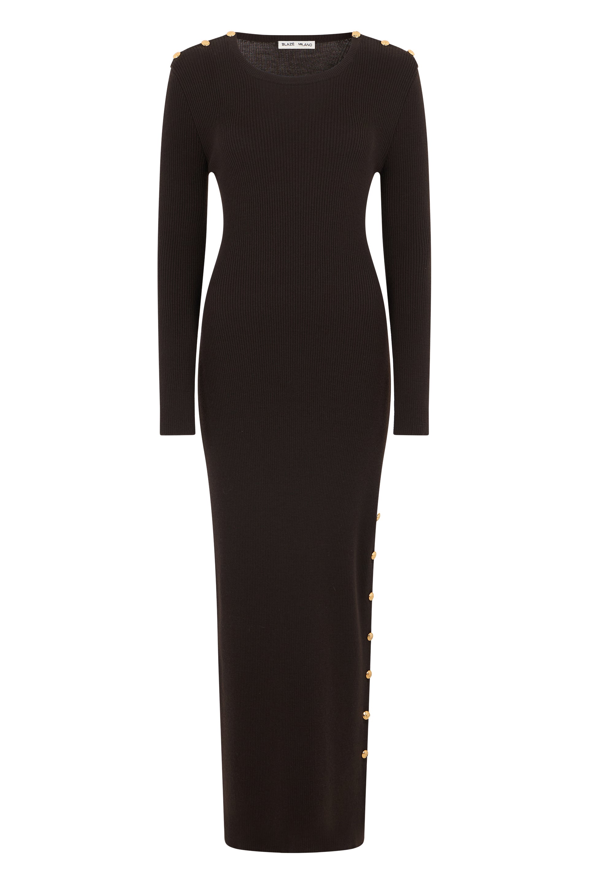 Blazé Milano Long Ribbed Dress - Maxi Length