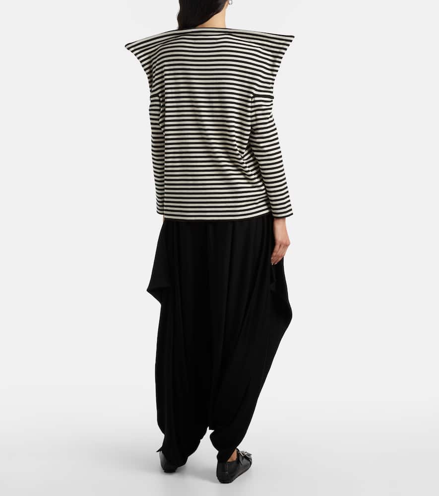 High-rise wool tapered pants