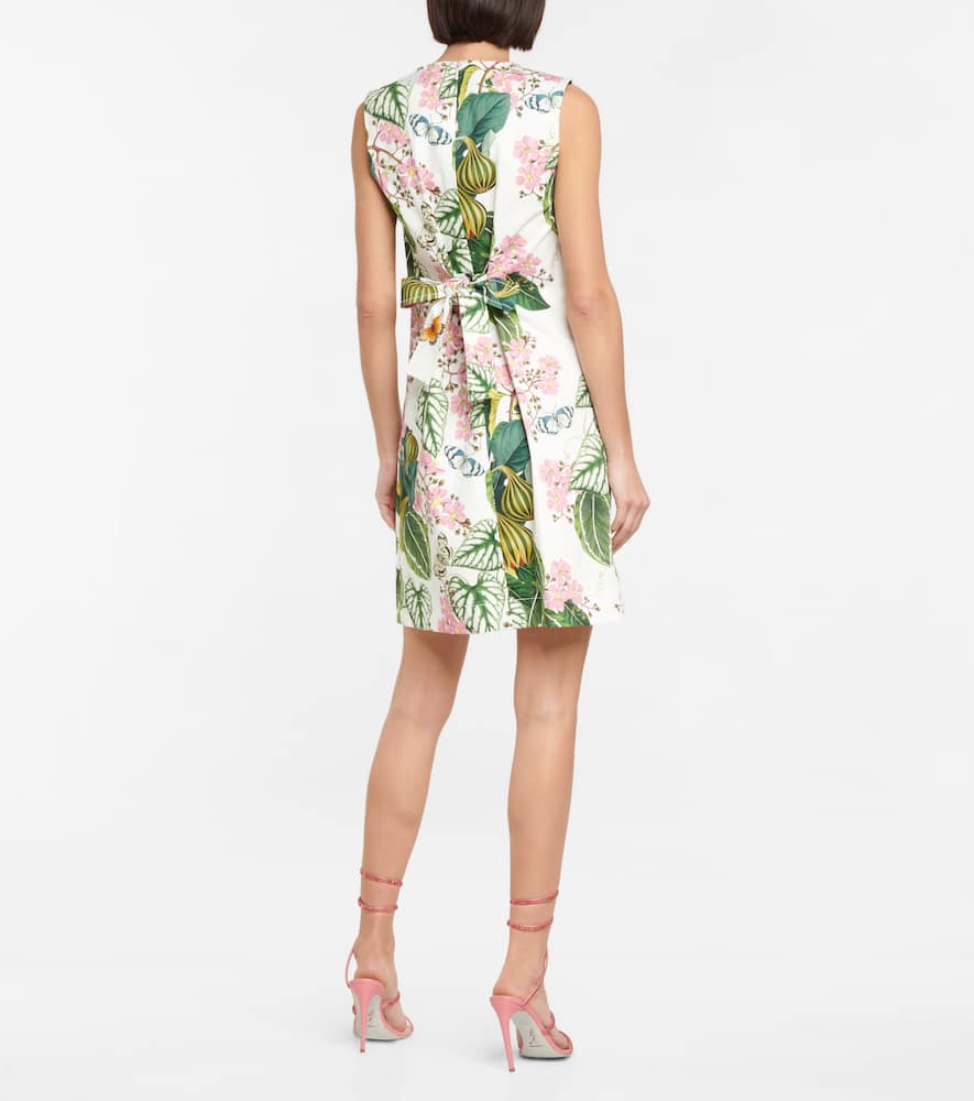 Floral cotton-blend minidress
