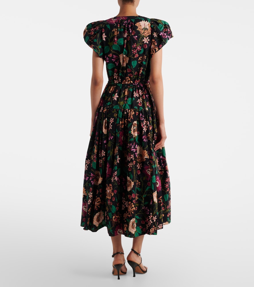Marin floral cotton poplin midi dress